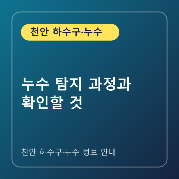 누수 탐지 과정과 확인할 것